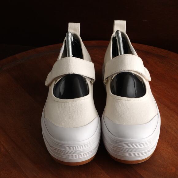 Keds Shoes Womens Size 7 Cream Mary Jane Canvas Platform Sneakers Casual Neutral - Picture 2 of 13